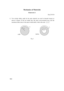 Mechanics of Materials Homework 4: Torque & Shear Stress Problems