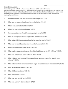 Expedition Amelia Worksheet: Questions on National Geographic Documentary