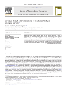 Sovereign Default, Interest Rates & Political Uncertainty in Emerging Markets