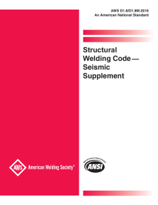 AWS D1.8/D1.8M:2016 Structural Welding Code Seismic Supplement