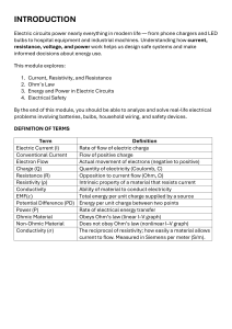 Electric Circuits: Current, Ohm's Law, Power & Safety