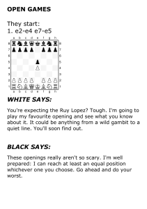 Chess Openings Guide: Open Games Strategies