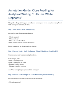 Annotation Guide for 'Hills Like White Elephants' Close Reading