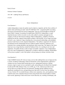 Enron Auditor Independence Case Study: Sarbanes-Oxley Analysis
