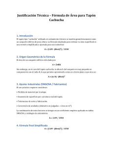 Justificaci&oacute;n T&eacute;cnica: F&oacute;rmula de &Aacute;rea para Tap&oacute;n Cachucha