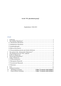 Ist die VWL pluralistisch genug? Analyse der Pluralit&auml;t in der &Ouml;konomie