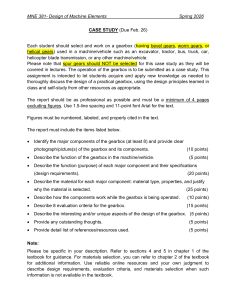 MNE 381 Case Study: Gearbox Design Assignment