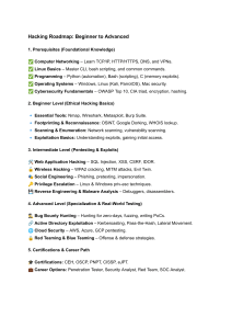 Hacking Roadmap: Beginner to Advanced