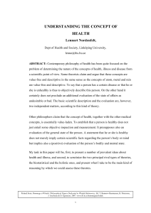 Understanding the Concept of Health: Philosophical Analysis