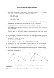 Pythagoras Theorem Aufgaben