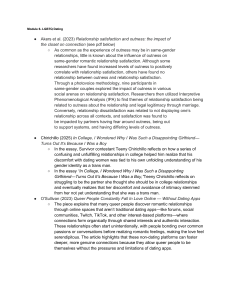 LGBTQ Dating Module: Research & Essays