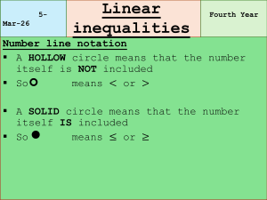 Linear Inequalities: Number Line Notation