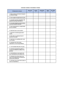 Burnout Stress Self-Assessment Test (15 Statements)
