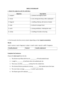 Smells Vocabulary Worksheet: Adjectives & Sentences