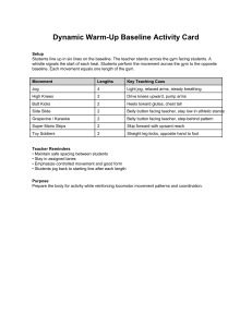 Dynamic Warm-Up Baseline Activity Card