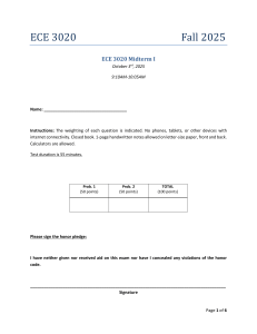 ECE 3020 Midterm I: Op-Amp Circuits Exam
