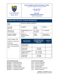 Universiti Malaya GKP1001 Talent Development Activity Log