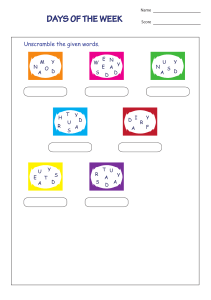 Days of the Week Worksheet