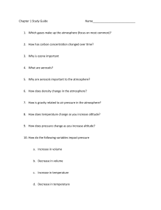 Chapter 1 Study Guide: Atmosphere
