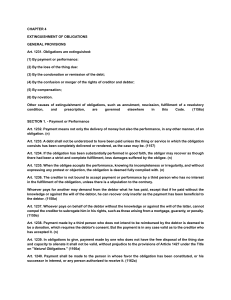 Chapter 4: Extinguishment of Obligations - Civil Law