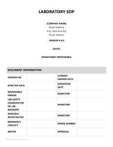 Laboratory SOP Template for Safety Protocols