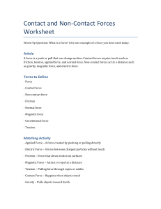 Contact and Non-Contact Forces Worksheet