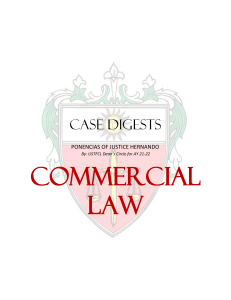 Case Digests: Commercial Law - Justice Hernando