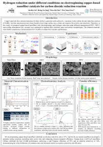 Hydrogen Reduction on Copper Nanofiber Catalysts for CO2RR