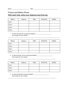 Forces and Motion Rover Worksheet