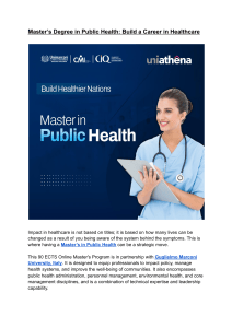 Master's in Public Health: Online Degree Program