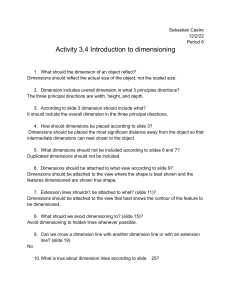 Introduction to Dimensioning Worksheet