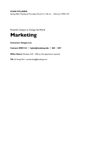 Marketing Course Syllabus Spring 2026