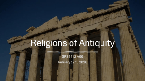 Religions of Antiquity Lecture Notes