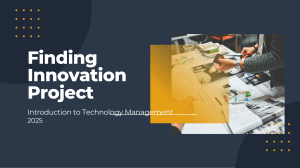 Finding Innovation Project: Technology Management Assignment