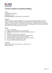 ANL203 Analytics for Decision-Making Course Outline