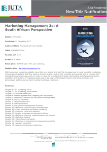 Marketing Management 3e: South African Perspective Textbook