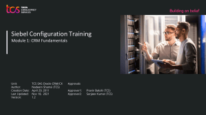 Siebel Configuration Training: CRM Fundamentals Module 1