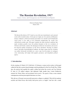 The Russian Revolution, 1917: Causes, Course, Consequences