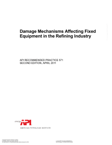 API RP 571: Damage Mechanisms in Refining Fixed Equipment
