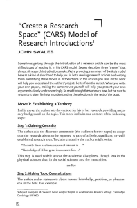 CARS Model of Research Introductions
