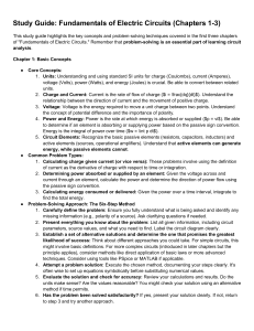 Study Guide: Fundamentals of Electric Circuits (Chapters 1-3)