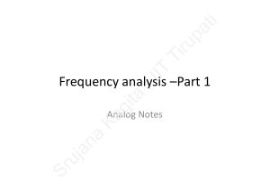 Frequency Analysis &ndash; Part 1: Analog Notes