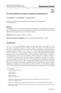 Classification of Secant Defective 4-Folds