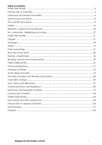 O-Level Chemistry Notes: Form 1-4 Topics