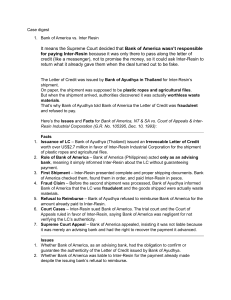 Bank of America vs. Inter Resin Case Digest