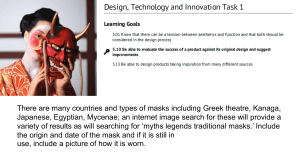 Design, Technology & Innovation Task 1: Cultural Masks