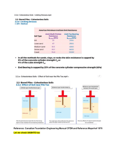 Bored Piles in Cohesionless Soils - Foundation Design