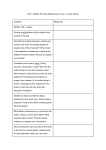 English Personal Response Worksheet: Analyze Text & Themes