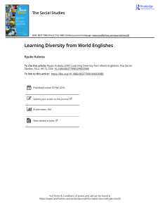 Learning Diversity from World Englishes: Social Studies Article