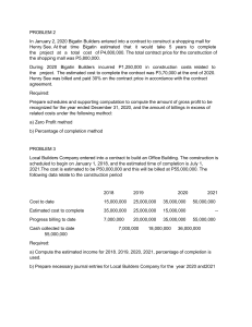 Construction Accounting Assignment: Problems 2 & 3